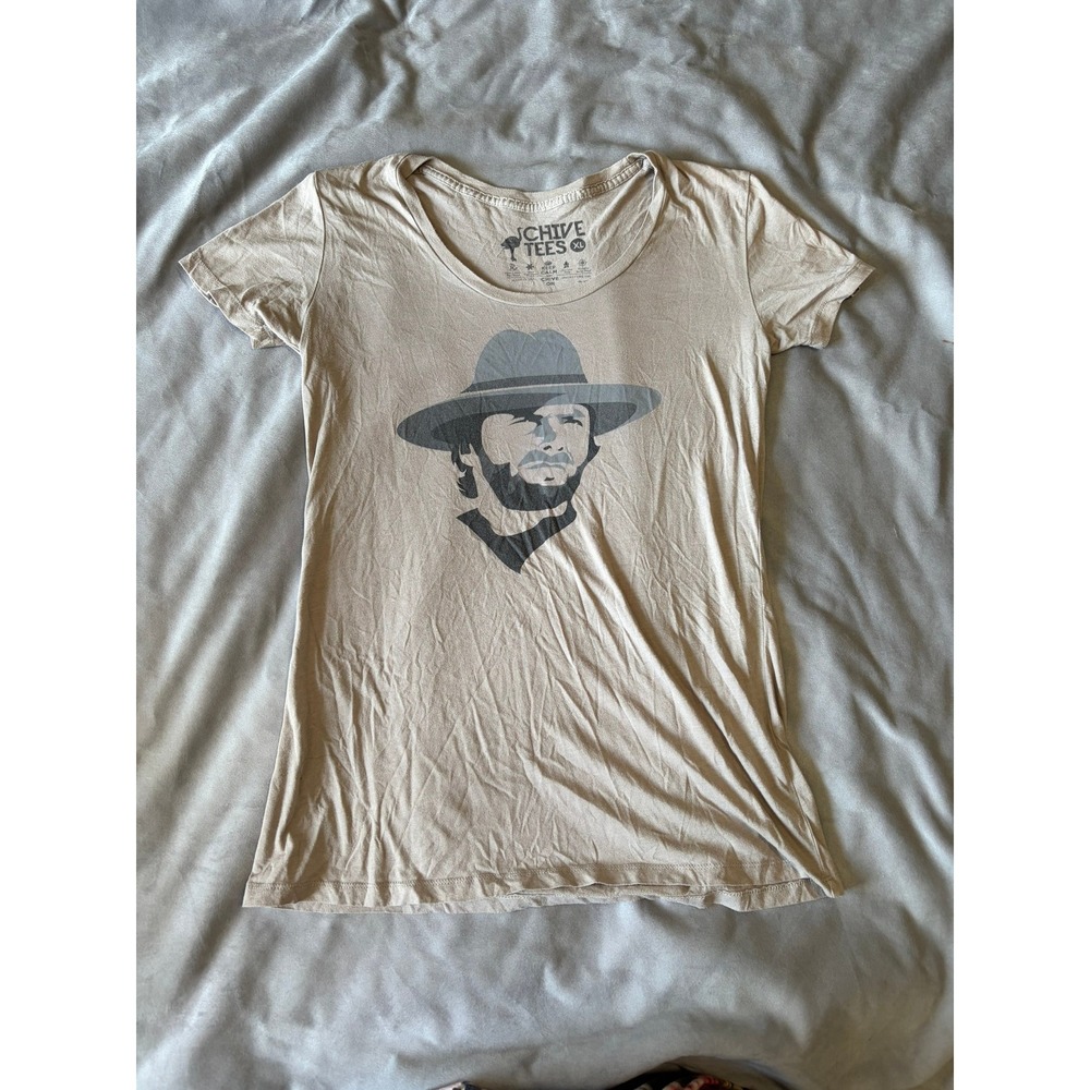 Chive Tees Clint Eastwood Cowboy Graphic T-Shirt Tan XL Western Keep Calm